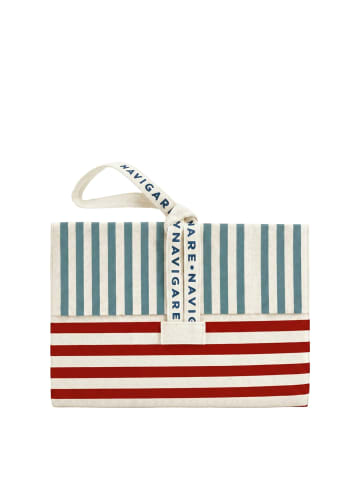 Handtasche in NAVY AND RED