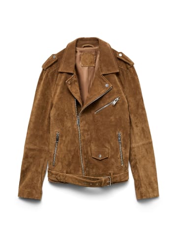 Jacke aus Wildleder in Cognac