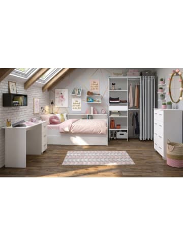 Jugendzimmer weiß 4-teilig, Komplettset mit viel Stauraum