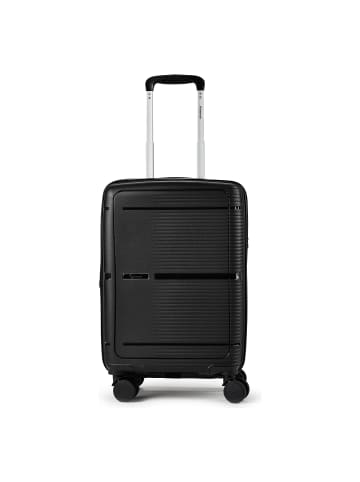 5899 4 Rollen Kabinentrolley S 55 cm mit Dehnfalte schwarz