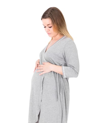 GISELE Tunika für Schwangere in Hellgrau Melange