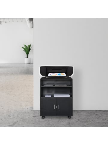 Rollcontainer in Schwarz - (B)60 x (H)74 x (T)48 cm