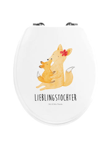 Toilettendeckel Fuchs Mama mit Spruch in Weiß
