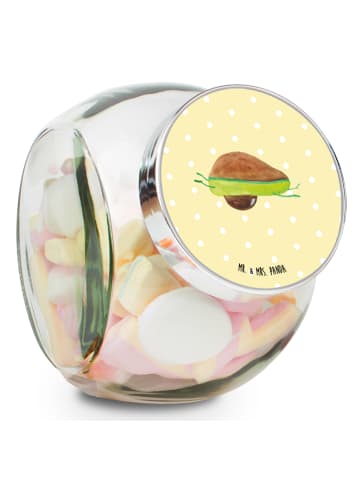 Bonbonglas Avocado Yoga ohne Spruch in Gelb Pastell