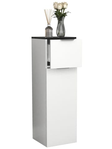 Badmöbel Midischrank Badschrank  Schublade Donali in Weiß / Schwarz