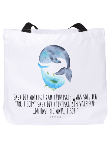Tasche Walfisch Thunfisch mit Spruch in Weiß