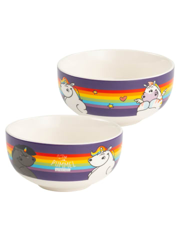 Pummeleinhorn Schüssel Regenbogen Müslischüssel Schale 400 ml in Mehrfarbig