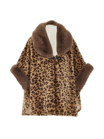 Damen Poncho in Braun