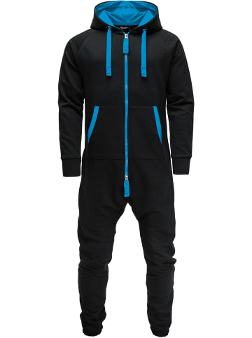 Jumpsuit QUINCY in Schwarz/Türkis