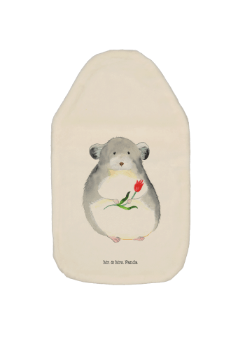 Wärmflasche Chinchilla Blume ohne Spruch in Weiß