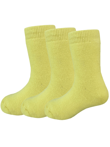 3er-Set: Antirutschsocken Vollplüsch in Gelb