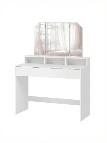 Schminktisch Kailyn in Weiß - (B)100 x (H)150 x (T)40 cm