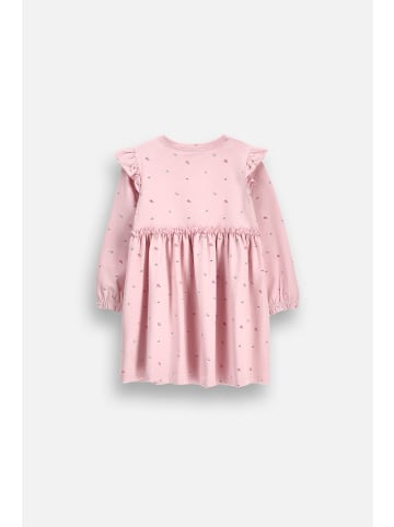 Langärmliges kleid in gedämpftes Rosa