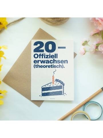 Grußkarte Geburtstag Geburtstagstorte minimalis... in Weiß