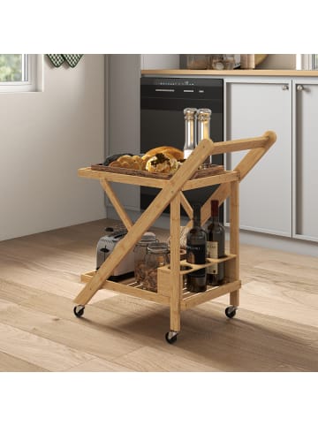 Küchenwagen in Naturholz 66L x 40B x 70H cm