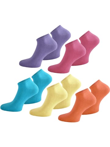 15 Paar Sneakersocken American in Pink/Lila/Orange/Gelb/Türkis