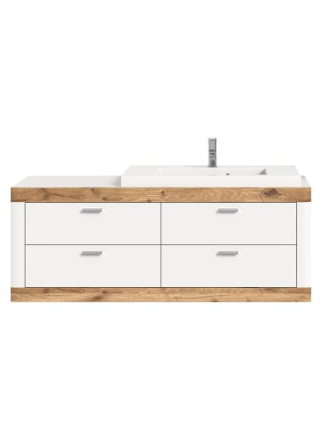 Waschbeckenunterschrank  (B/H/T: 132x50x48 cm) in weiß