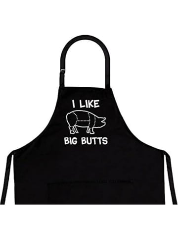 Kochschürze Männer "I Like Big Buts" in Schwarz in Schwarz