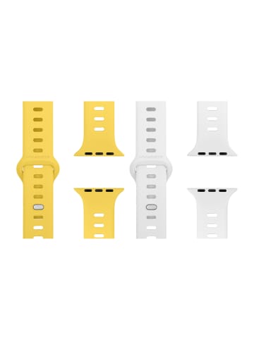 Smartwatch-Armband (2-tlg. Set) Nova-Motus-Solo in Zitrus / Weiß
