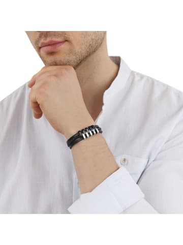 Armband Edelstahl, IP schwarz, Lack in schwarz