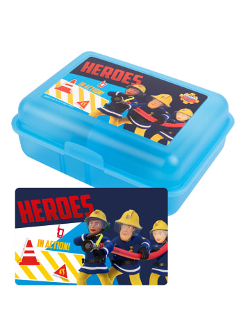 Feuerwehrmann Sam Brotdose mit Trennwand - Heroes in blau