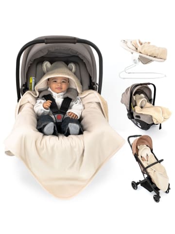 Einschlagdecke Teddy - für Babyschale in beige