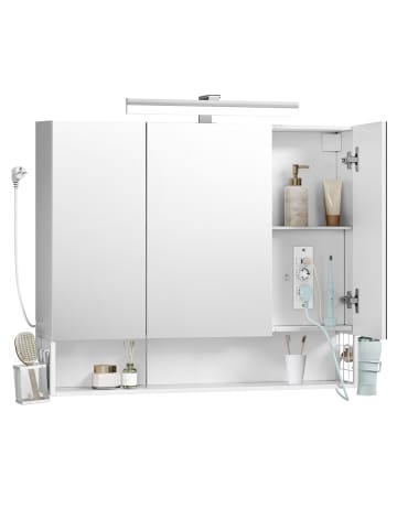 Badezimmerschrank in Weiß - (B)16.6 x (H)75.1 x (T)90.1 cm