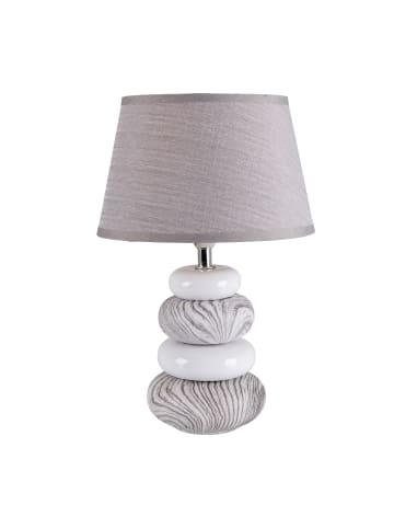 Tischleuchte "STONEY" in grau - (L)20 cm x (B)20 cm x (H)31 cm
