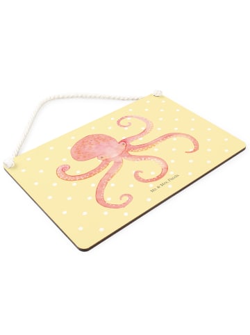 Schild Tintenfisch ohne Spruch in Gelb Pastell