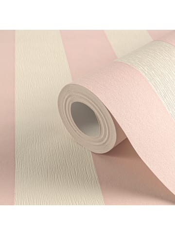 Tapete Sweet Stripes in Rosa-Weiß