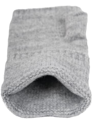 Fingerlose Strickhandschuhe in Hellgrau meliert