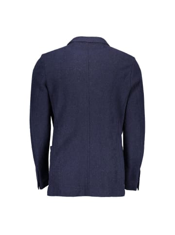 Blau Wolle Herren Jacke
