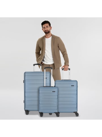 New York 2.0 4 Rollen Kofferset 3-teilig blue-metallic