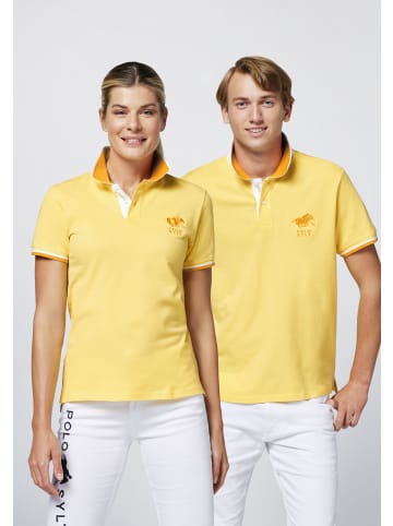 Poloshirt mit Kontrast-Akzenten in Gelb