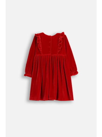 Samtkleid mit langen Ärmeln in rot