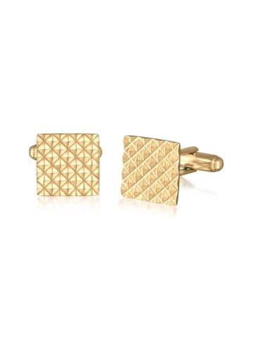 Manschettenknopf 925 Sterling Silber Geo, Viereck in Gold