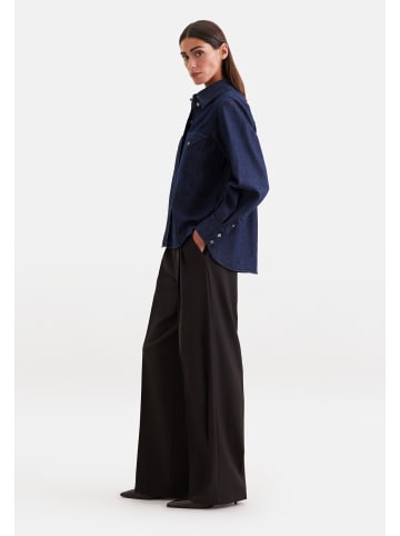 Hemdbluse Regular in Dunkelblau