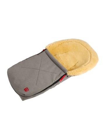 Lammfell-Babyschalenfußsack Emma grey melange