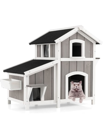 Katzenhaus Outdoor in Grau