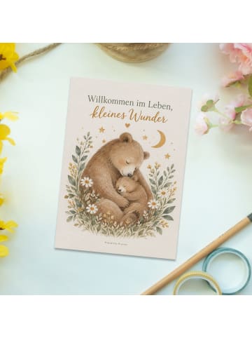 Bildkarte Bär herzlich Design mit Spruch in Weiß