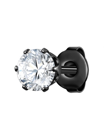 Ohrstecker aus Edelstahl mit Zirkonia in schwarz
