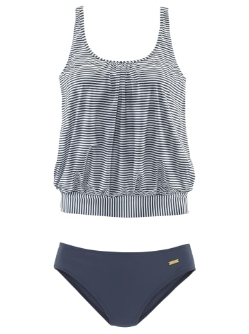 Oversize-Tankini in marine-gestreift
