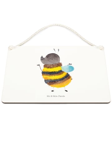 Schild Hummel flauschig ohne Spruch in Weiß