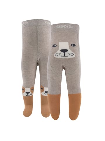 Strumpfhose Bär in dunkel beige meliert