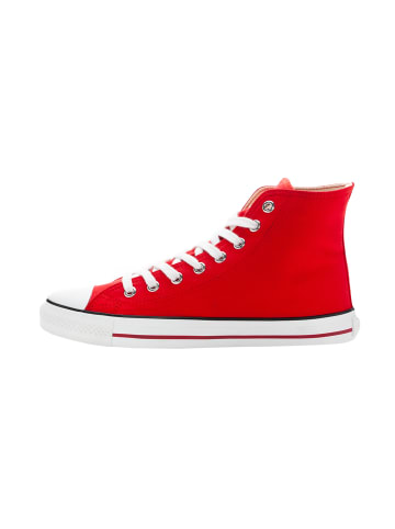 Canvas Sneaker White Cap Hi Cut in cranberry red just white