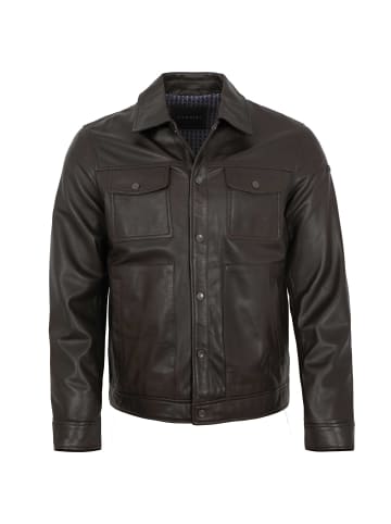 Lederjacke Lammnappa im Style in Dunkelbraun