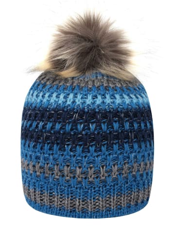 Strickwintermütze in jeansblau