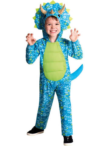 blauer Dino Kostüm für Kinder 6-8 Jahre Fasching Karneval