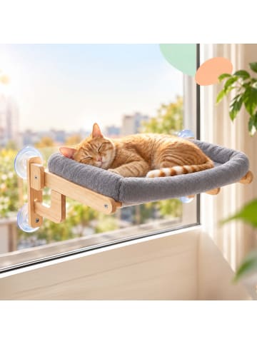 Katzenbett in Grau/ Natur - (B)69 x (H)26,5 x (T)40,5 cm