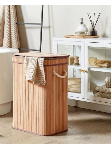 Wäschekorb KALUTARA in Braun/Weiß - (W) 40 x (H) 60 x (L) 30 cm